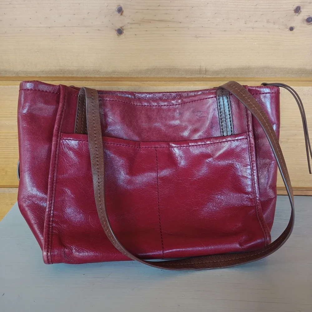HOBO Brand Cecily Leather Mini Tote Luscious Crimson Red Garnet [Pen Marks] ZA4 - Picture 2 of 5